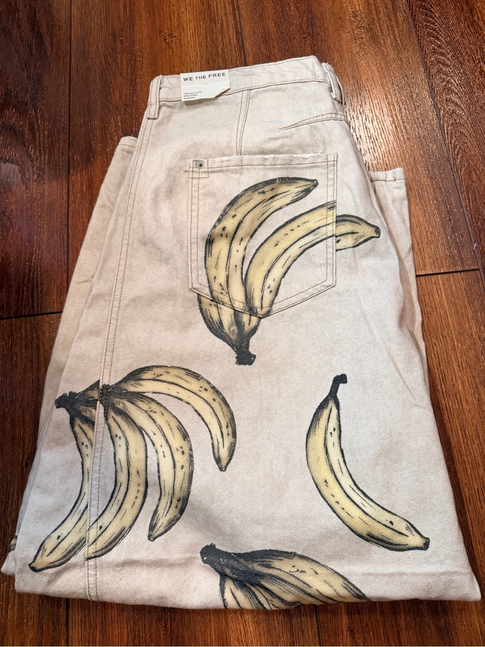 We The Free Beige Wide-Leg Jeans with Banana Print - Picture 13 of 13